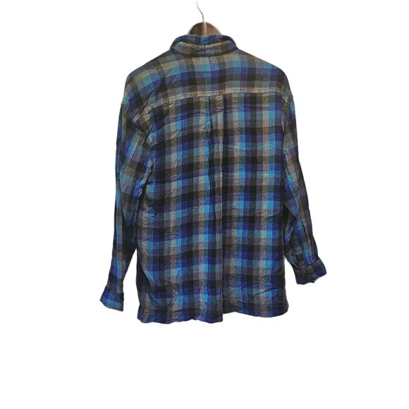 Vintage GOOUCH Plaid Button Down Front‎ Pocket Grunge MEDIUM - Picture 4 of 5